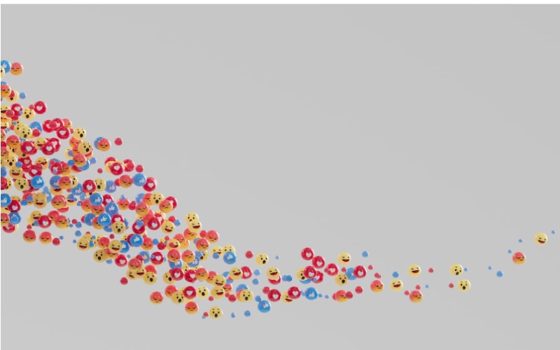 Emojis resembling data on a scatter plot.